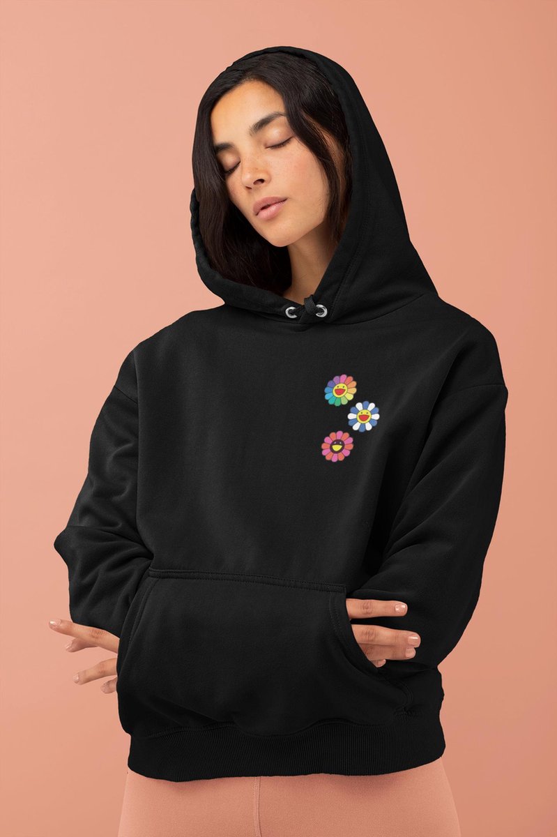 Bloemen Flowers Art Japan Merchandise Anime | Murakami Takashi | Kleurrijk Zomer | Anti-racisme equality Unisex Hoodie L